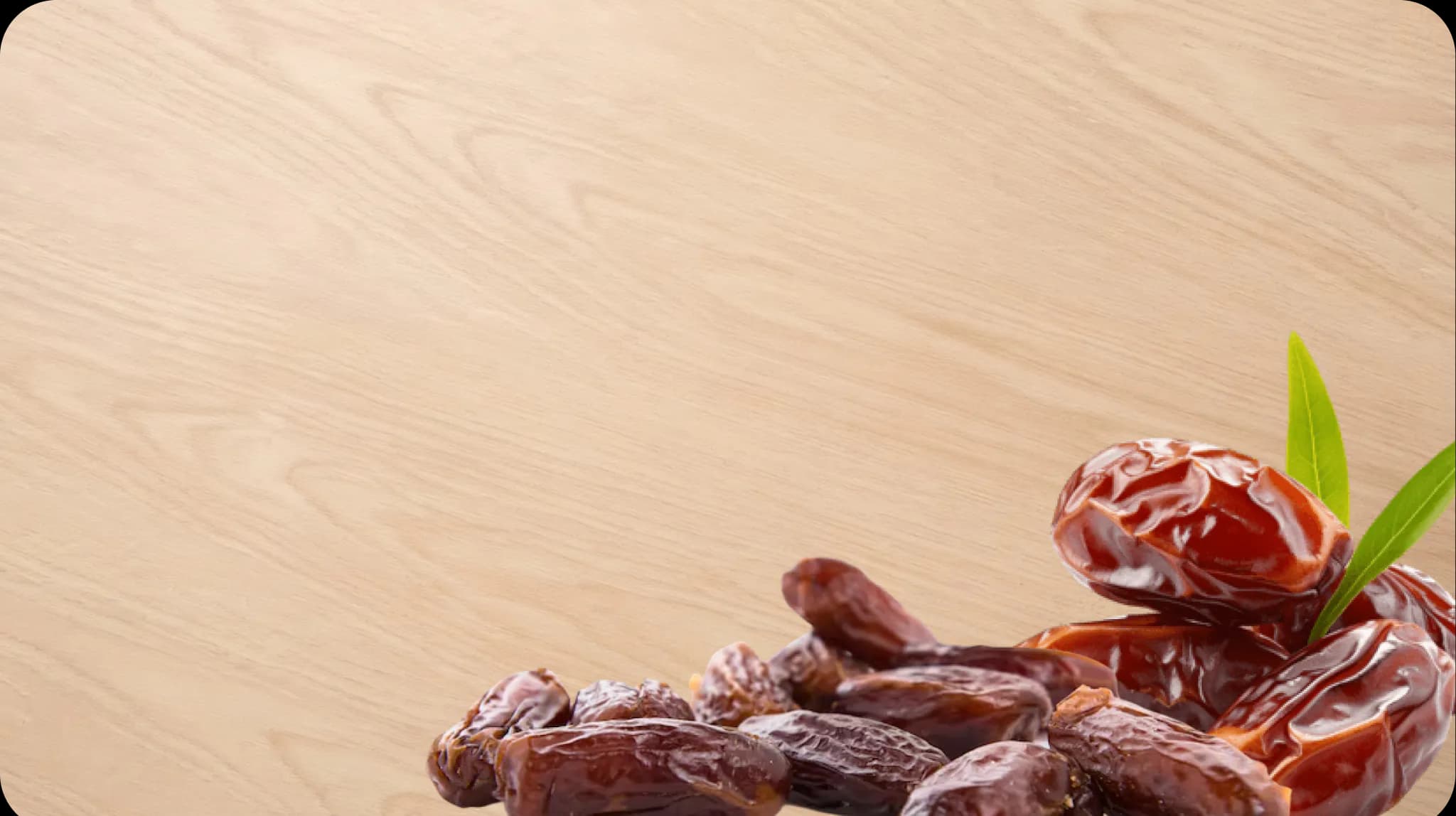 Premium dates on a light wooden surface